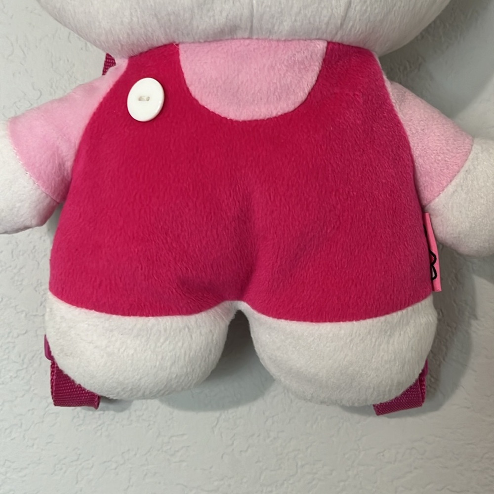 Hello Kitty Sanrio Backpack Plush Missing Button - image 3